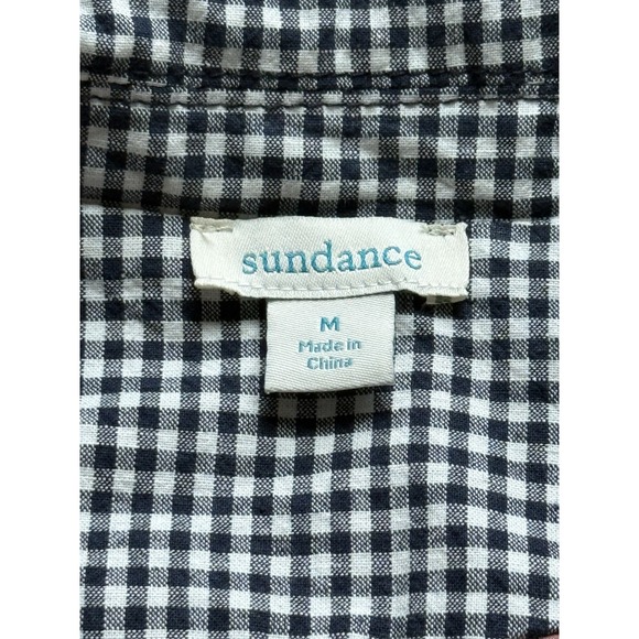 Sundance Tansy Gingham Check Floral Embroidered Blazer Jacket Medium Linen - Picture 3 of 9